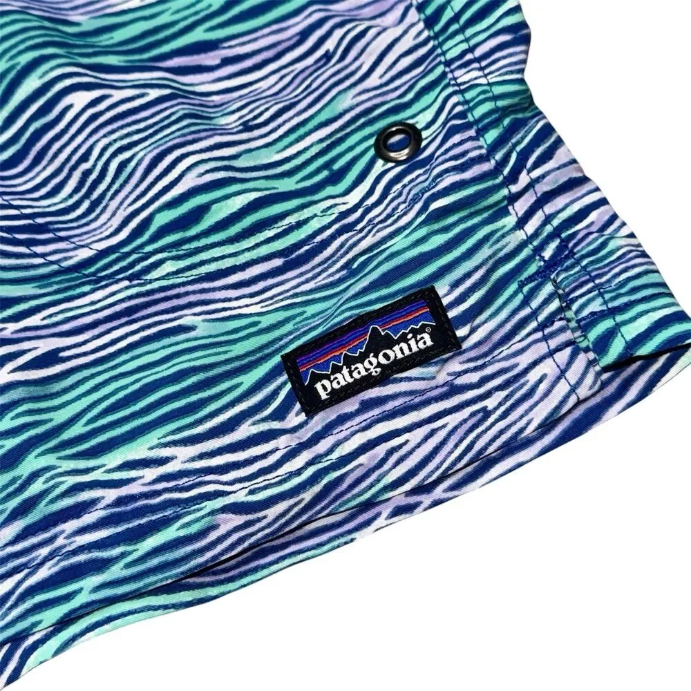 Patagonia Costa Rica Baggies Shorts Kids Size XL Blue Stripes 3